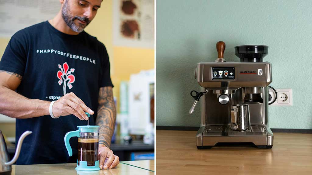 Home barista - french press and espresso machines