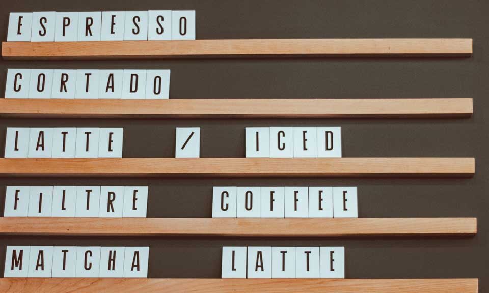 coffee menu explained